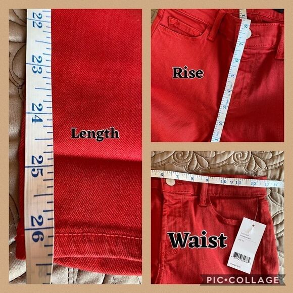 New J Brand skinny crop capris retro 50’s red jeans size 26 Rockabilly pin up - Picture 5 of 8